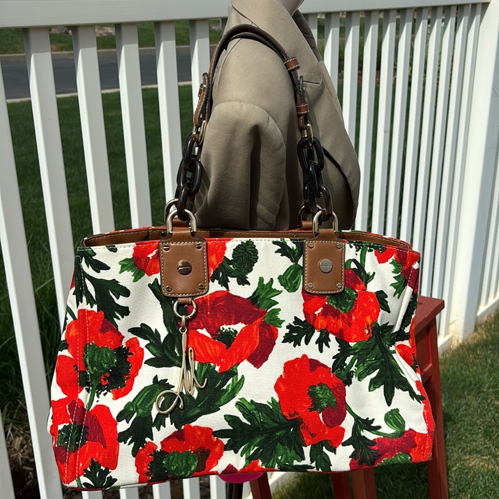 Milly Poppy Canvas Large Handbag NWOT
